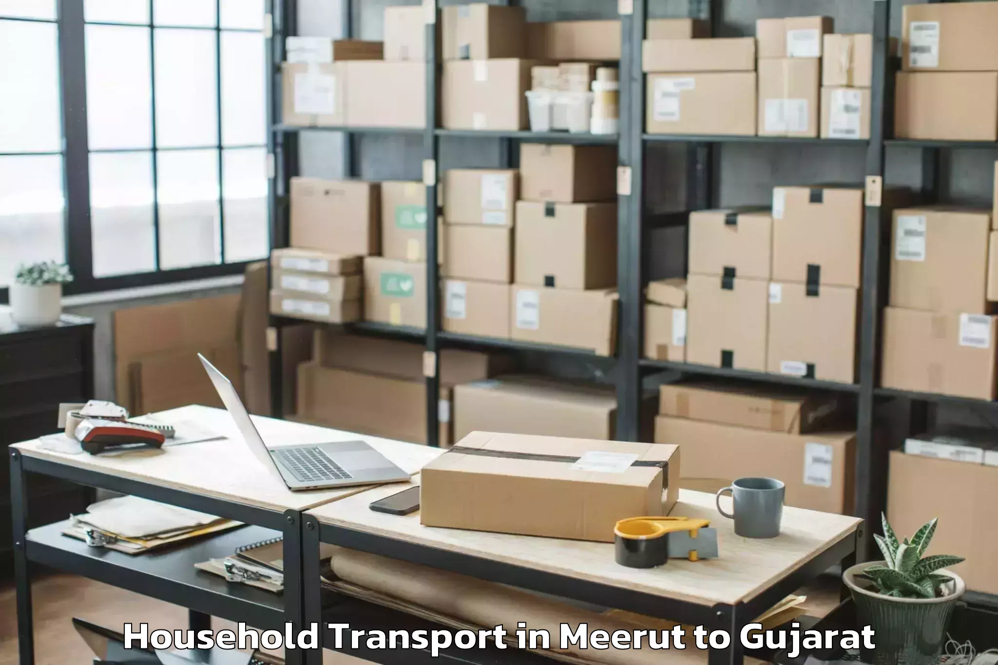 Easy Meerut to Hazira Household Transport Booking